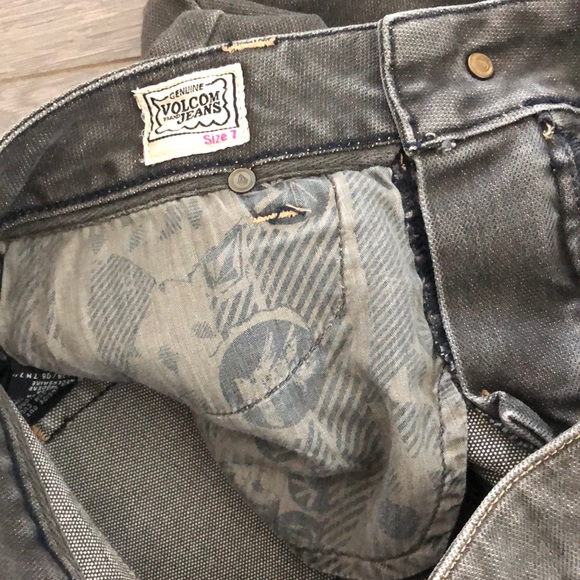 Volcom distressed long grey denim shorts sZ7 - Picture 5 of 5